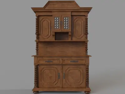 Oak Antique Cabinet 3D model