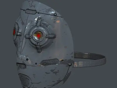 Gas mask helmet 3d model scifi Low-poly  Low-poly 3D model 493