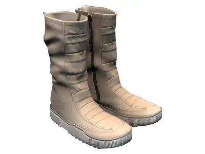 Sand Boots Low-poly 3D model