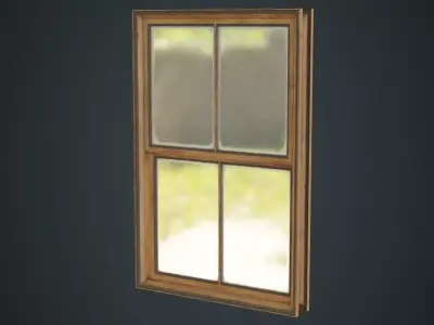 Window 1B Low-poly 3D model