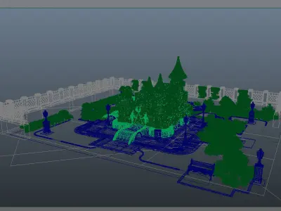 Castle garden 3D model