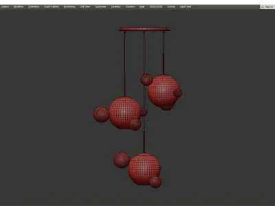 Bolle Circular Chandelier 14 BUBBLE Giopato and Coombes smoky Low-poly 3D model