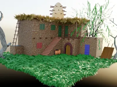Egyptian Village House 3D model