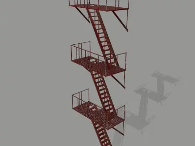 Fire Escape Low-poly 3D model