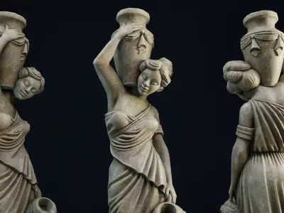 Garden Statue 3 PBR Low-poly 3D model