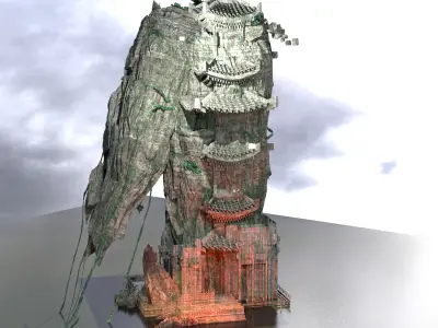 Tengu green Island dojo 3D model