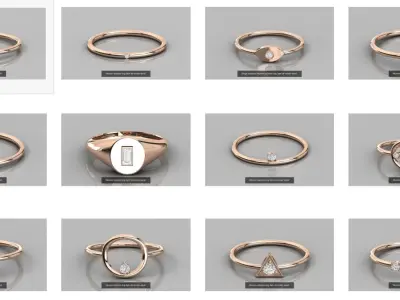 22 Single diamond Light wt solitaire ring 3dm stl render detail  3D Model Pack