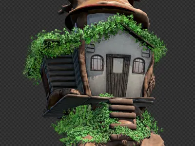 Tree House Stylized 3D model