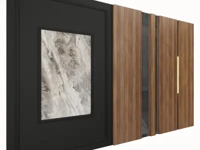 Panel wooden door 3D model