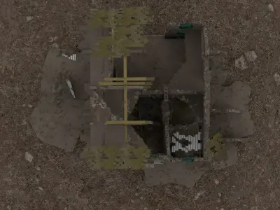 Realistic Ruined Building 3D model