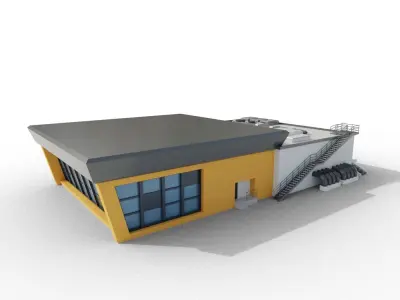 Low Poly Mall building Low-poly 3D model