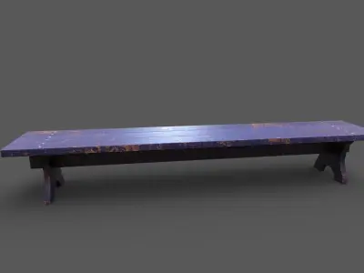 Street Bench Low-poly 3D model