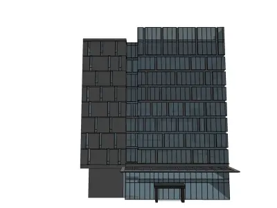 office building glass facade sketchup model 3D model
