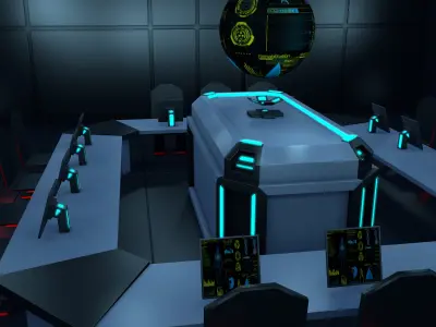 Sci Fi Black Room 3D model