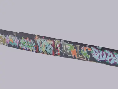 Big graffiti wall II 3D model