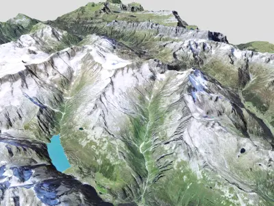 Mountain landscape Taellistock Region Surselva CH Switzerland 3D model