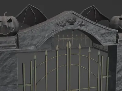 PBR Cemetery Gate 3D model