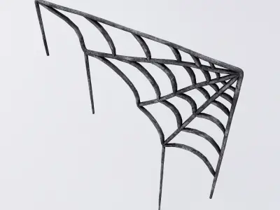 Spider web low poly toon 3d model   Low-poly 3D model