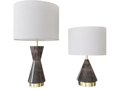 West Elm Metalized Glass Table Lamp Grey 3D model