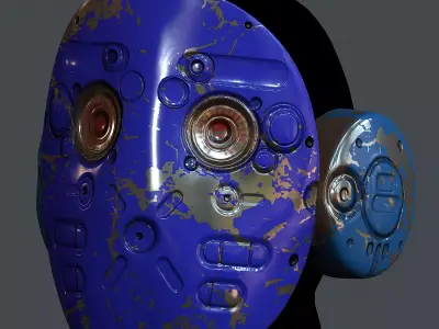 Gas mask helmet 3d model scifi Low-poly Low-poly 3D model Low-poly 3D model 68