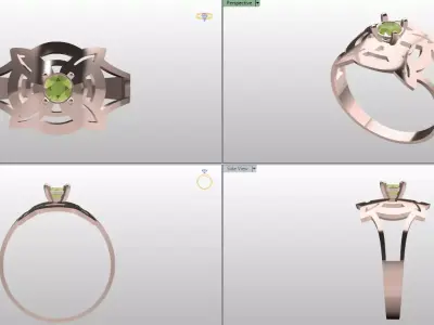 Architectural Geometric Solitaire Ring File Item 33 Free 3D print model