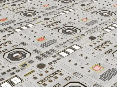 Scifi Wall Panel Texture Set 2 Low-poly 3D model