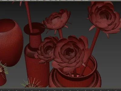 flowers decor set 3D model