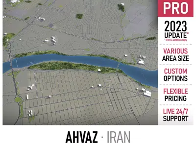 Ahvaz Low-poly 3D model