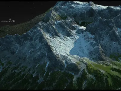 Italian Alps World machine mesh 3D model