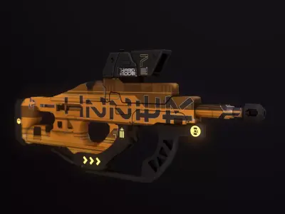 Sci-Fi Weapon Hunter Low-poly 3D model