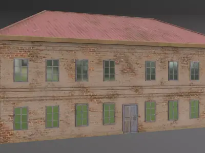 Old Administrative Building Low-poly 3D model