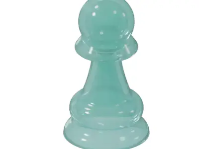 Transparent Chess Pawn Piece 3D model