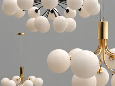 DANNA chandelier with balls hanging from it 3D model