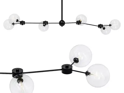 Grote chandelier - clear glass globes 3D model