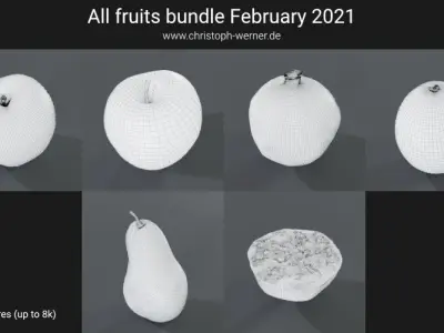 All Fruits - Bundle - February 2021 Edition (Retopologized Photogrammetry Models)