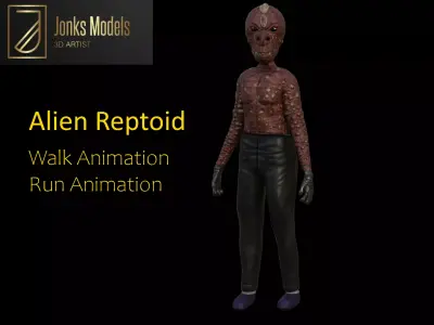 Alien Reptoid Low-poly 3D model