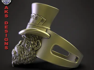 Animal ring jewelry Magician guerilla v153 Updated 3D print model