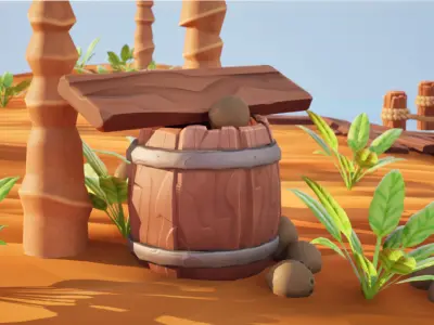 Stylized Sandy Beach 3D model