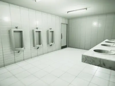 Public Bathroom Clean BloodDirt Low-poly 3D model