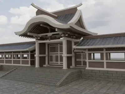 Asian Collection japanese pagoda 3D Model Pack