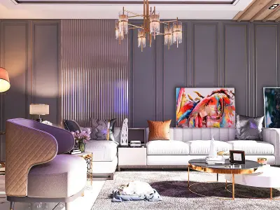 living room 3D model 96