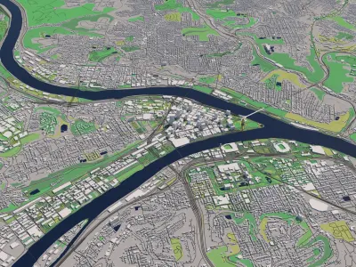 Pittsburgh 30x30km City Map 3D model
