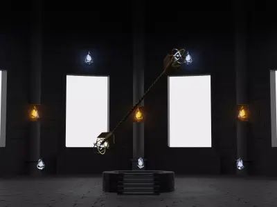 Ruins empty room with light 3D model