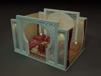 arabic cubicle 3mx3m saadu design 3D model