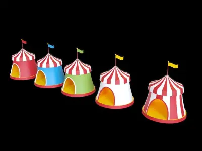 kids tents stylized Low-poly 3D model