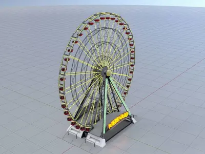 Ferris wheel version 1 without animation Low-poly 3D model