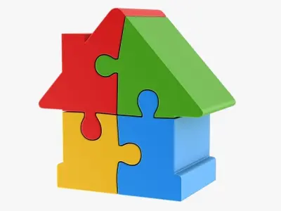 House Puzzle Low-poly 3D model