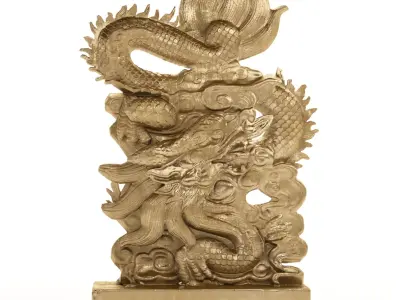 Chinese and Japanese Dragon Sculputures 3D Model Pack