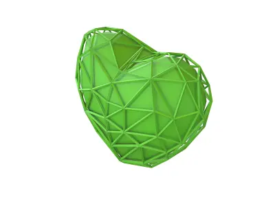 Stylish Heart V4 006 Low-poly 3D model