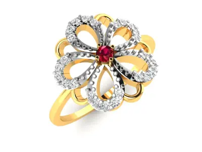 Diamond Ring For Women 3d Print Model 3D print model 52